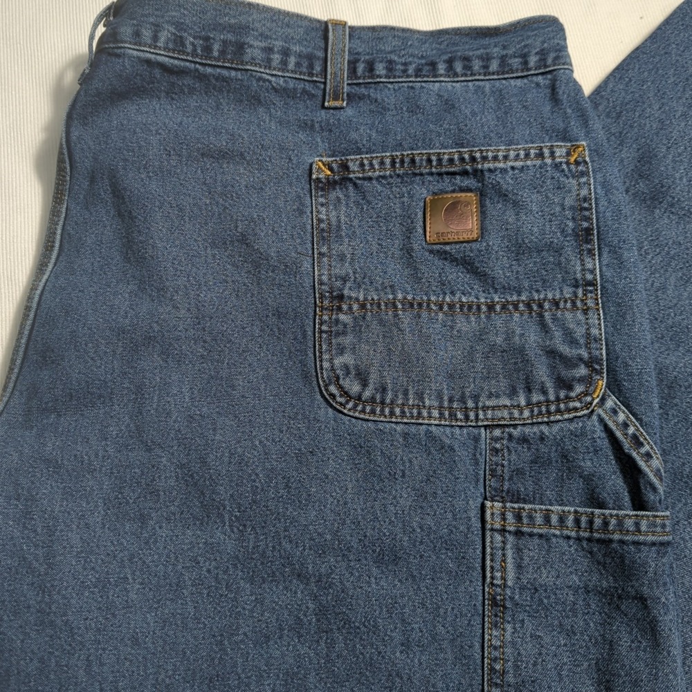 Carhartt Men's 50x30 Carpenter Straight Wide Leg Blue Jeans 400